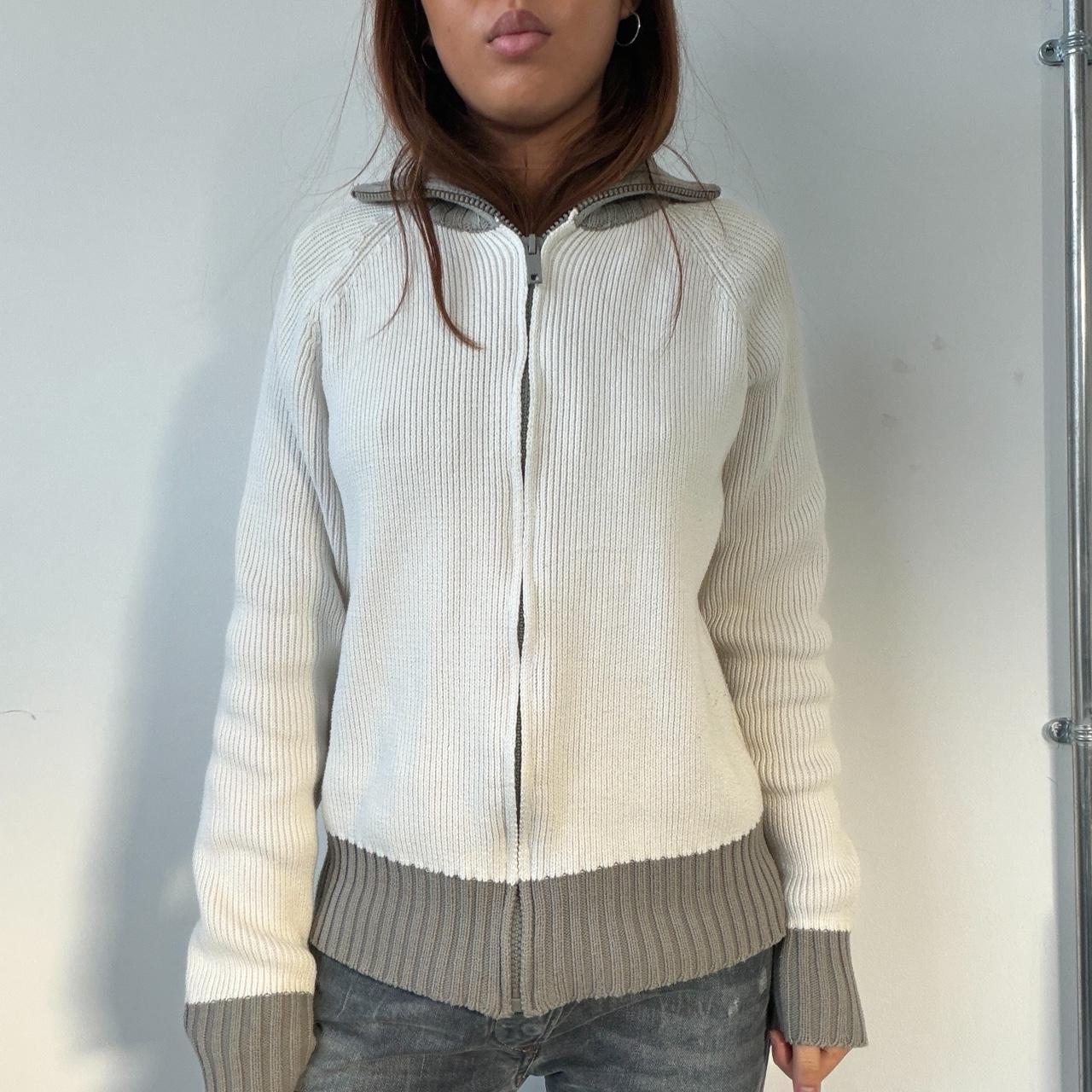 Vintage White Knit Jumper With Print