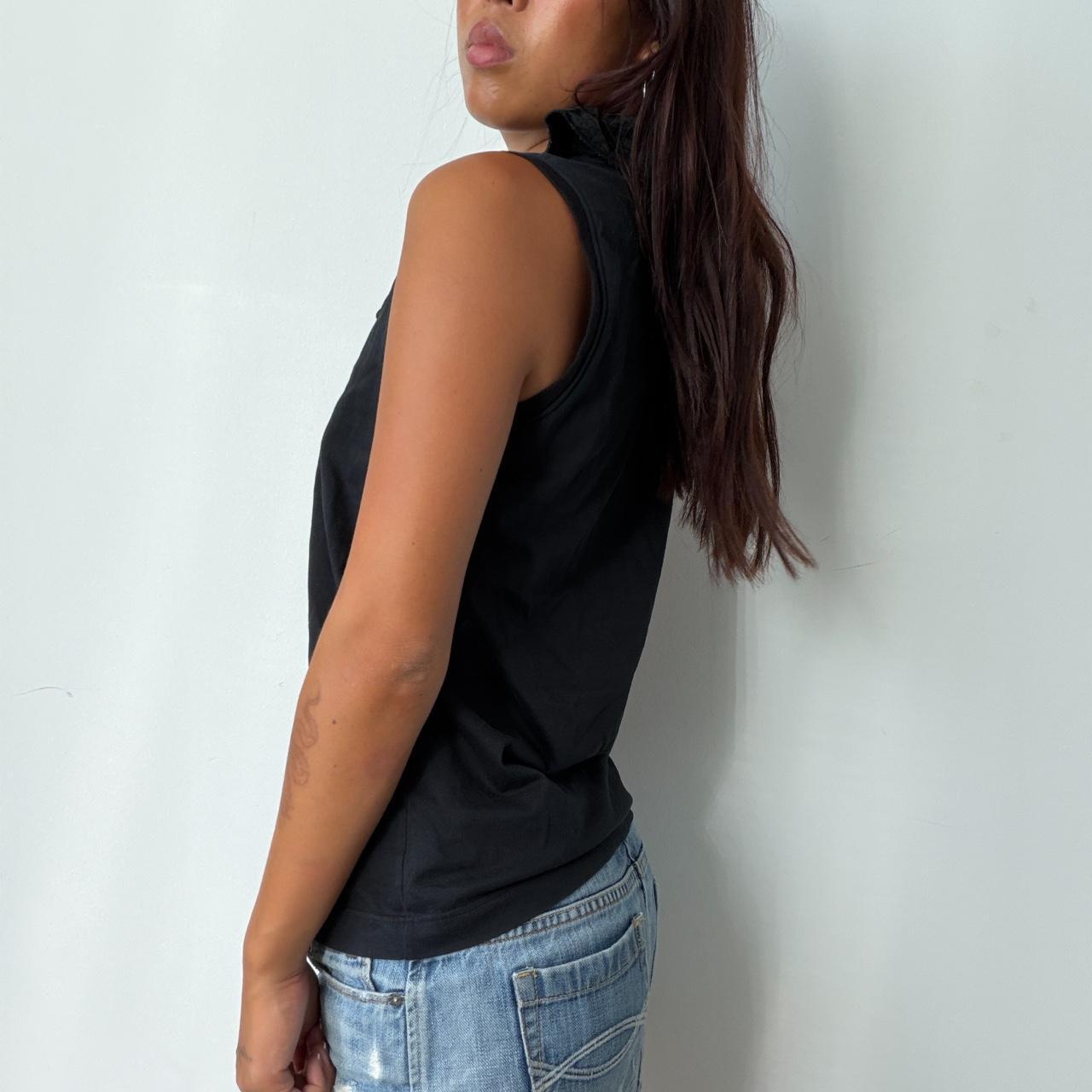 Vintage Black Collared Top