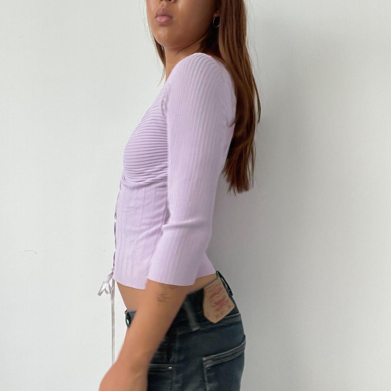Vintage Lilac Ribbed Top