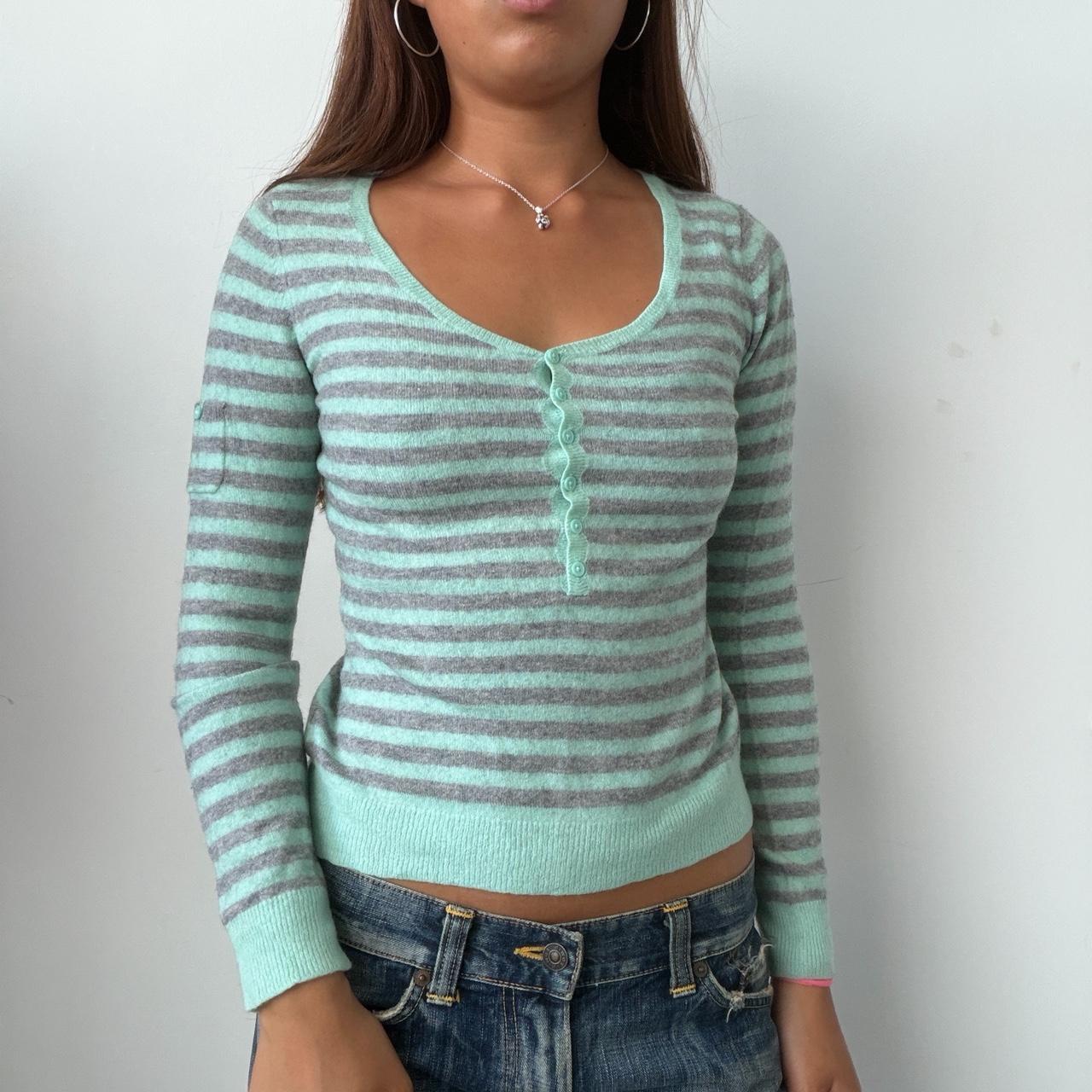 Vintage Turquoise Stripe Jumper