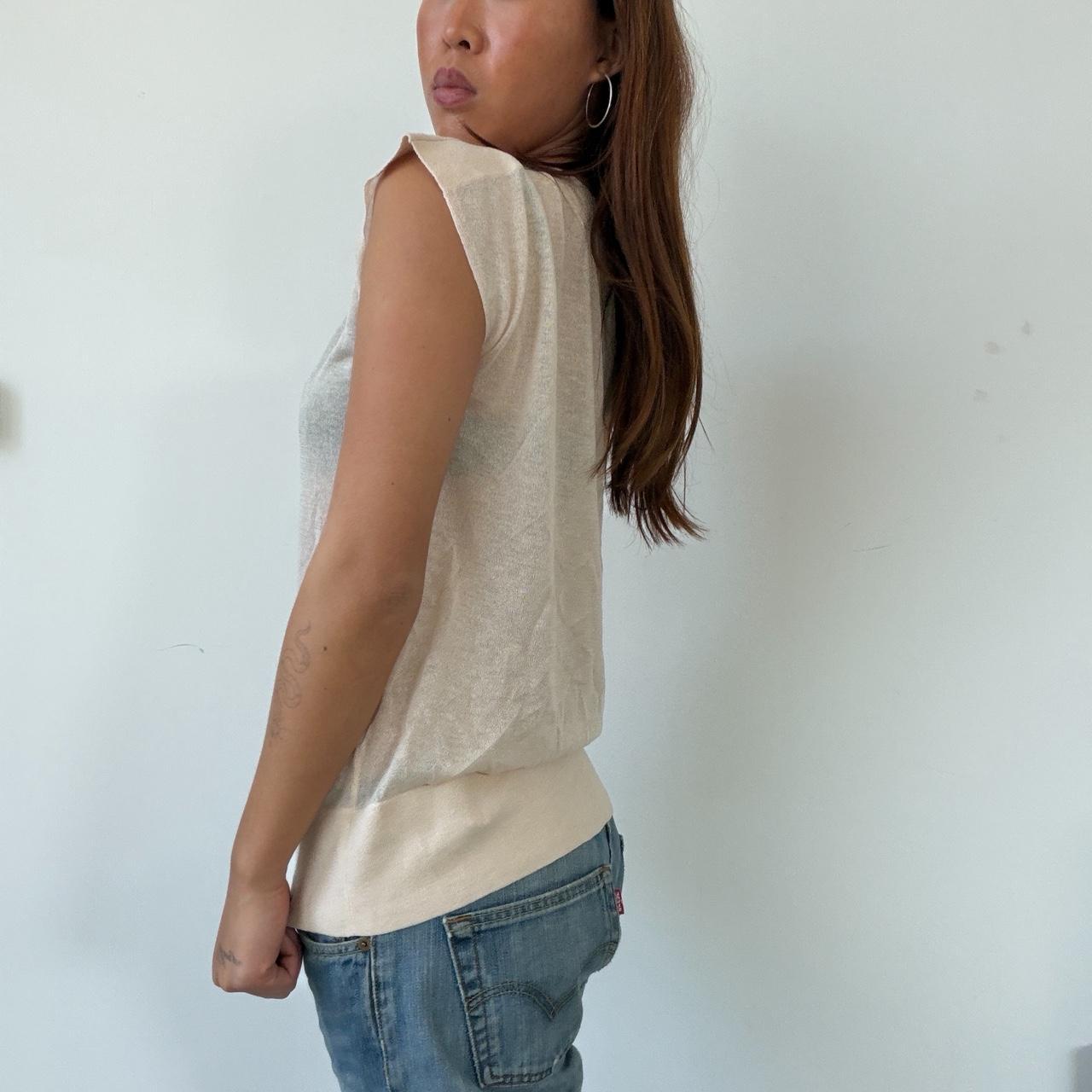 Vintage Beige Sheer Top