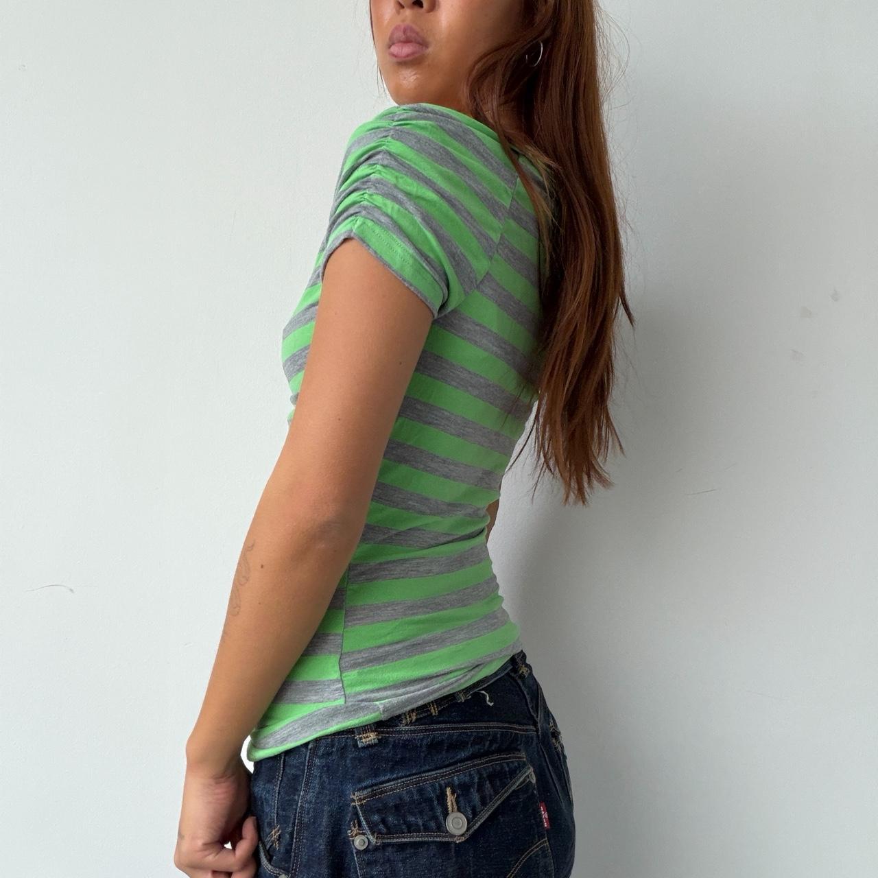 Vintage Green Stripe Top