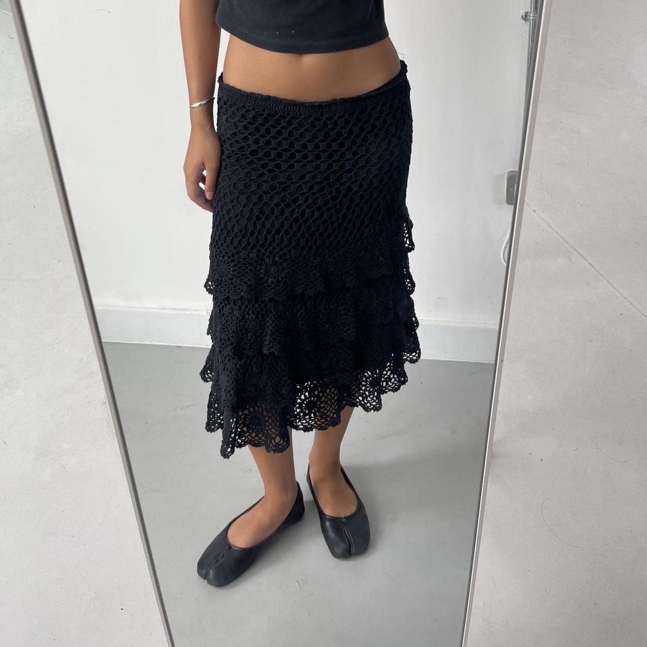 Vintage Black Crochet Skirt
