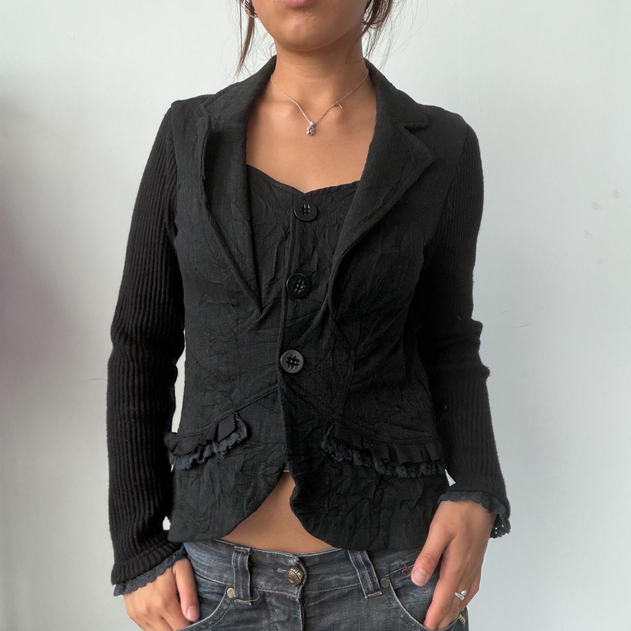 Vintage Black Button Up Blazer