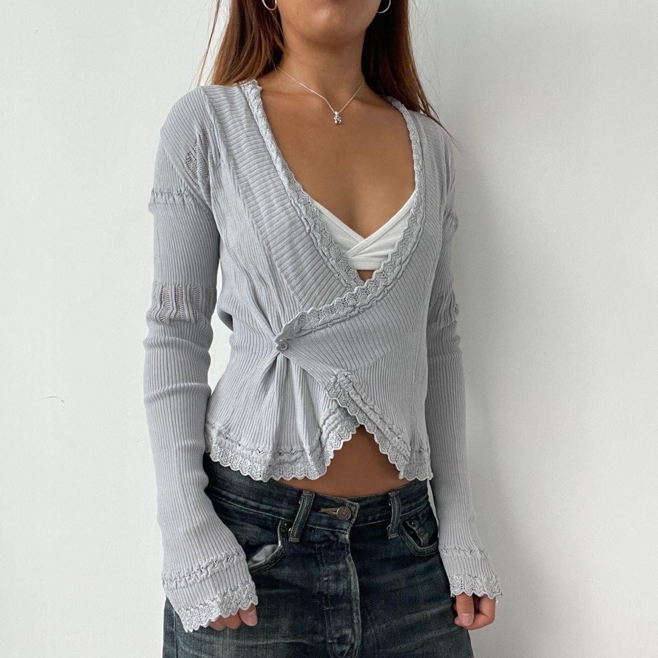 Vintage Silver Wrap over Cardigan
