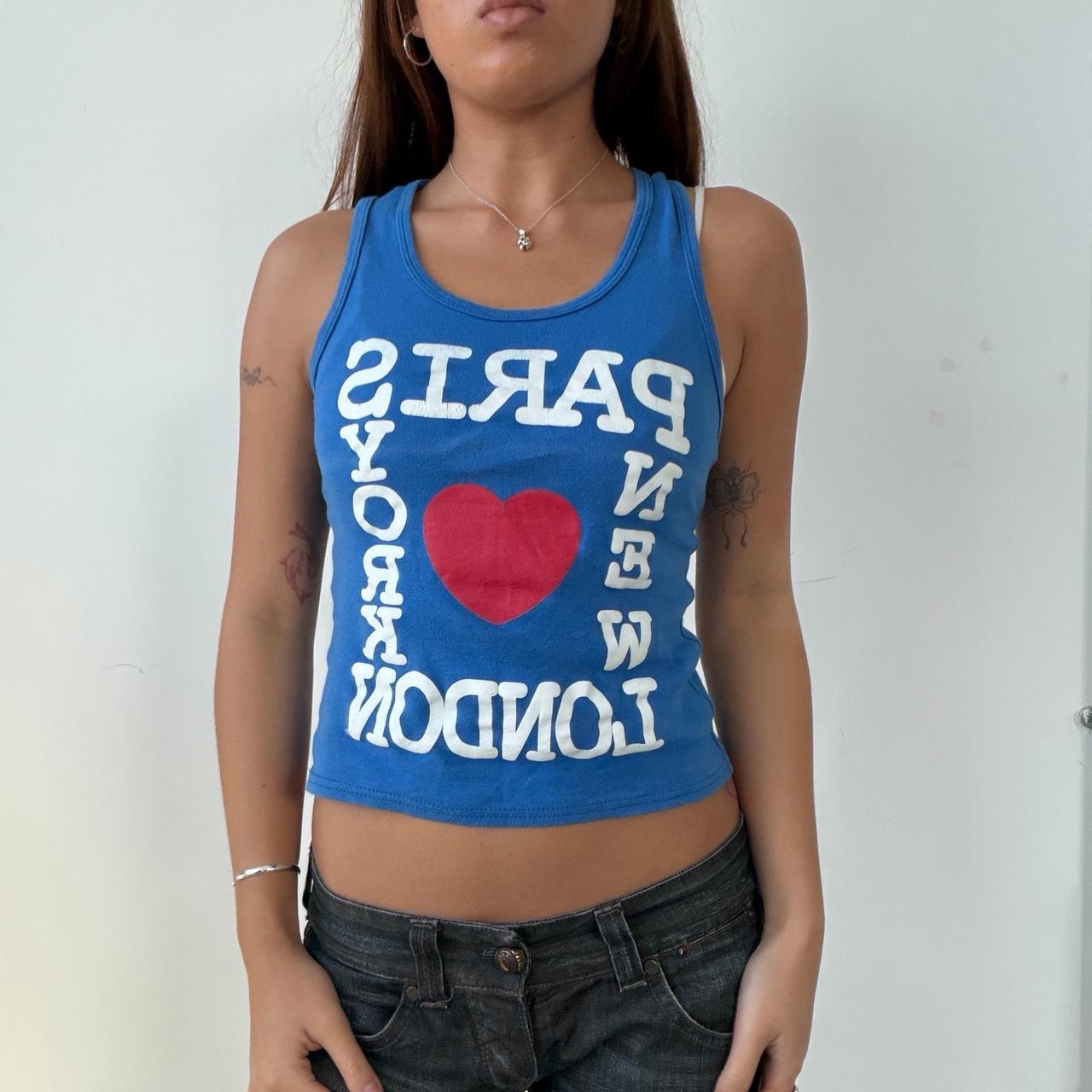 Vintage Blue Graphic Tank Top