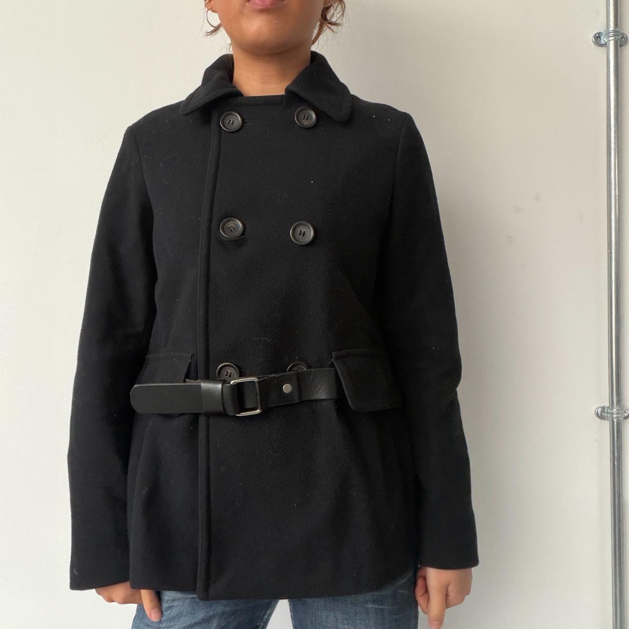 Vintage Black Wool Peacoat