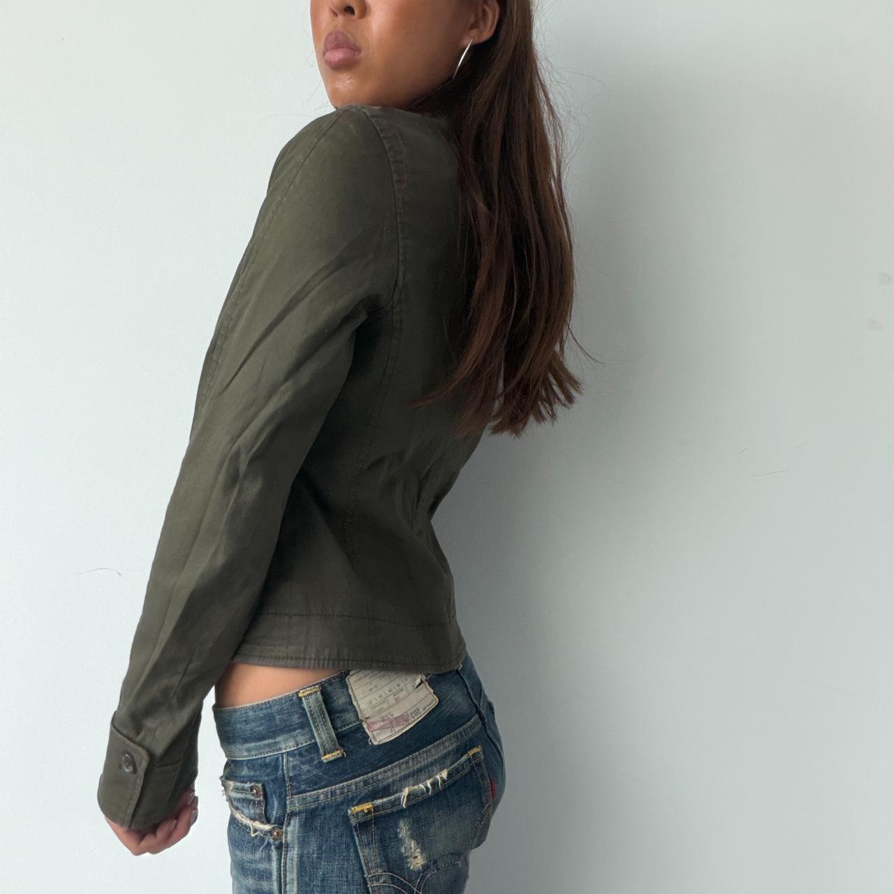Vintage Khaki Side Button Jacket