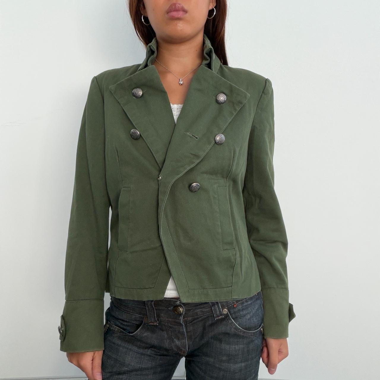 Vintage Green Military Style Blazer