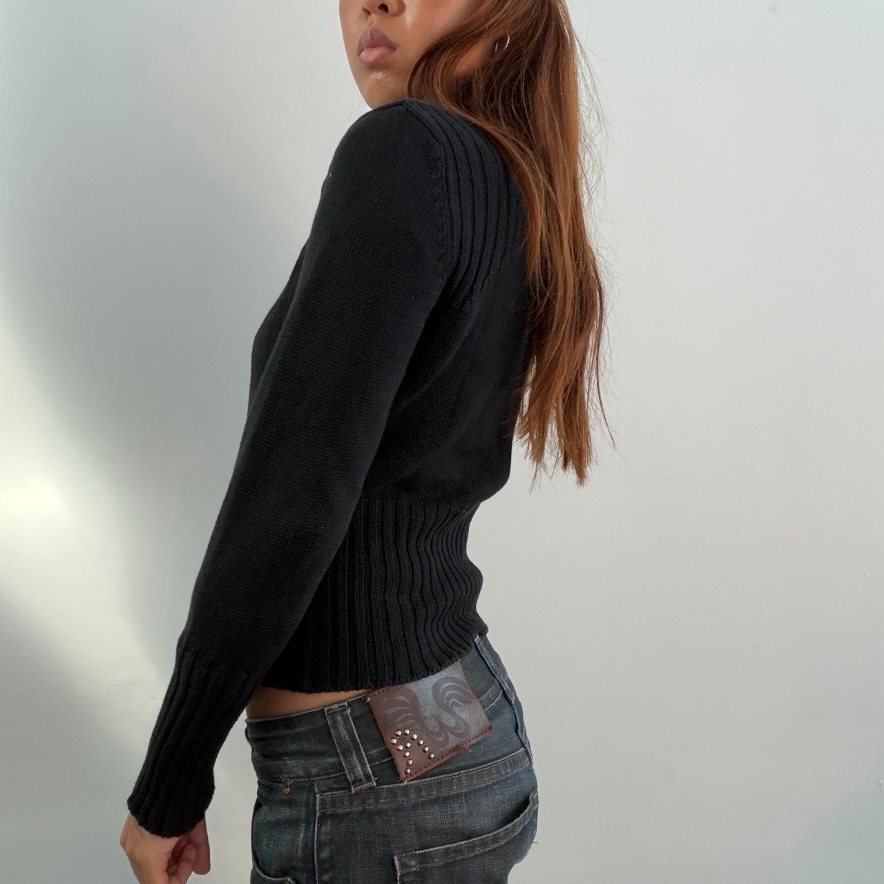Vintage Black Zip Up Knit