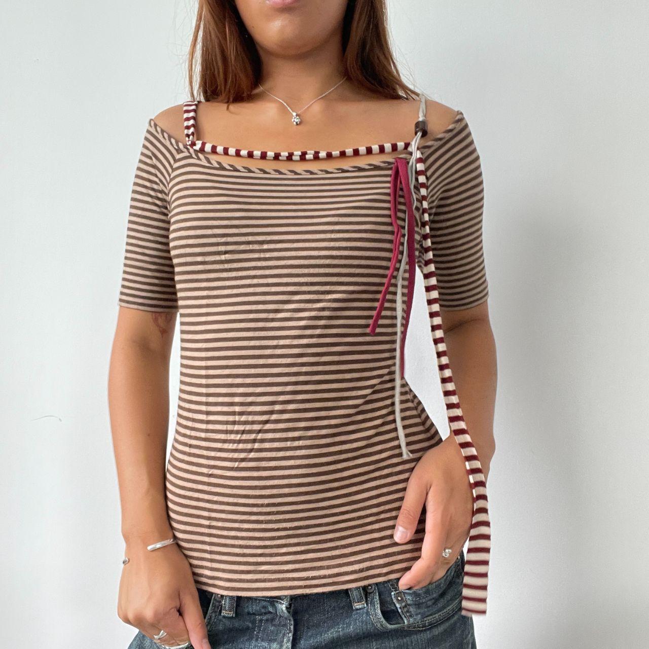 Brown Stripe Cop Copine Top
