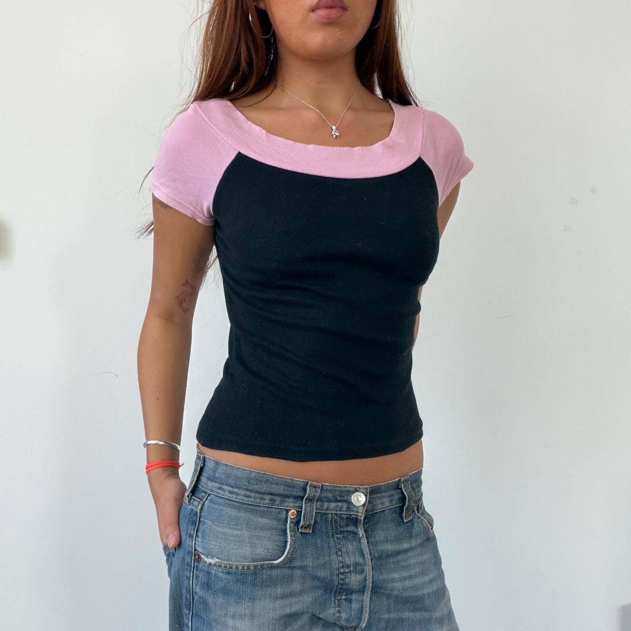 Vintage Pink and Black Baby Tee