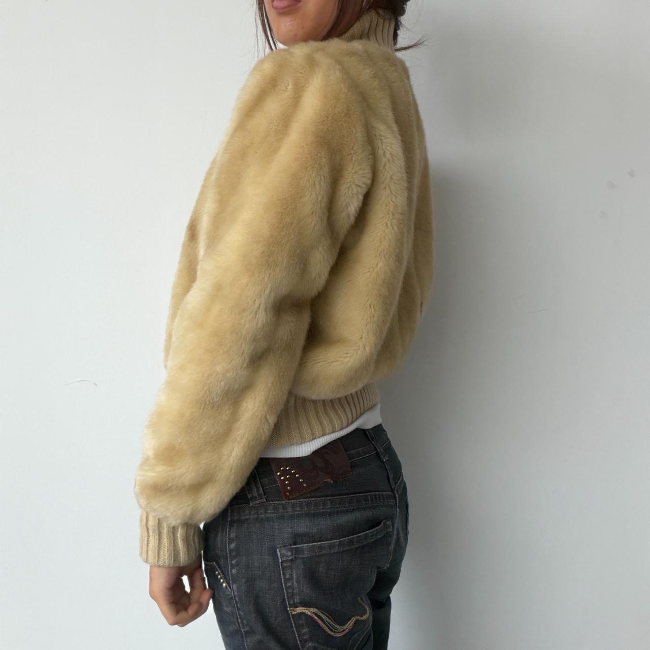 Vintage Beige Faux Fur Jacket