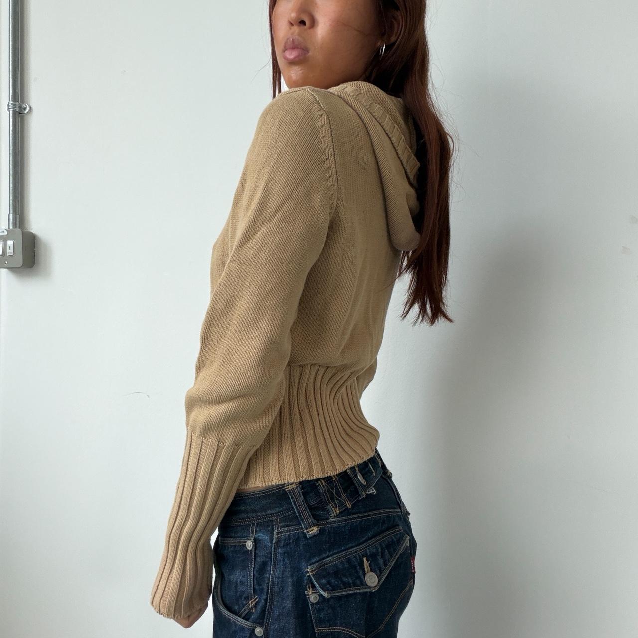 Vintage Beige Zip Up Hoodie