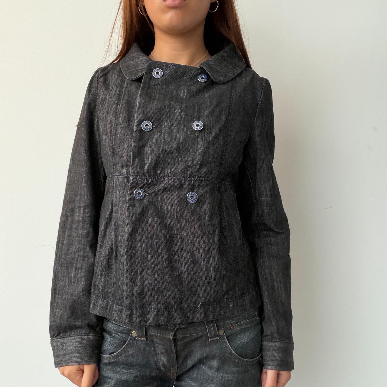 Vintage Denim Double Breasted Pea Coat