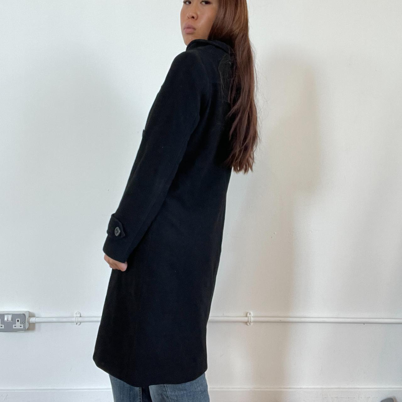Vintage black double button mid length coat