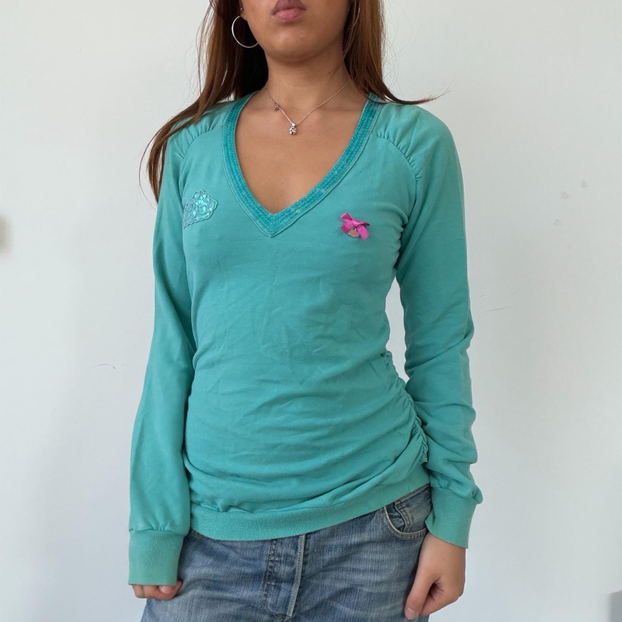 Vintage Turquoise V Neck