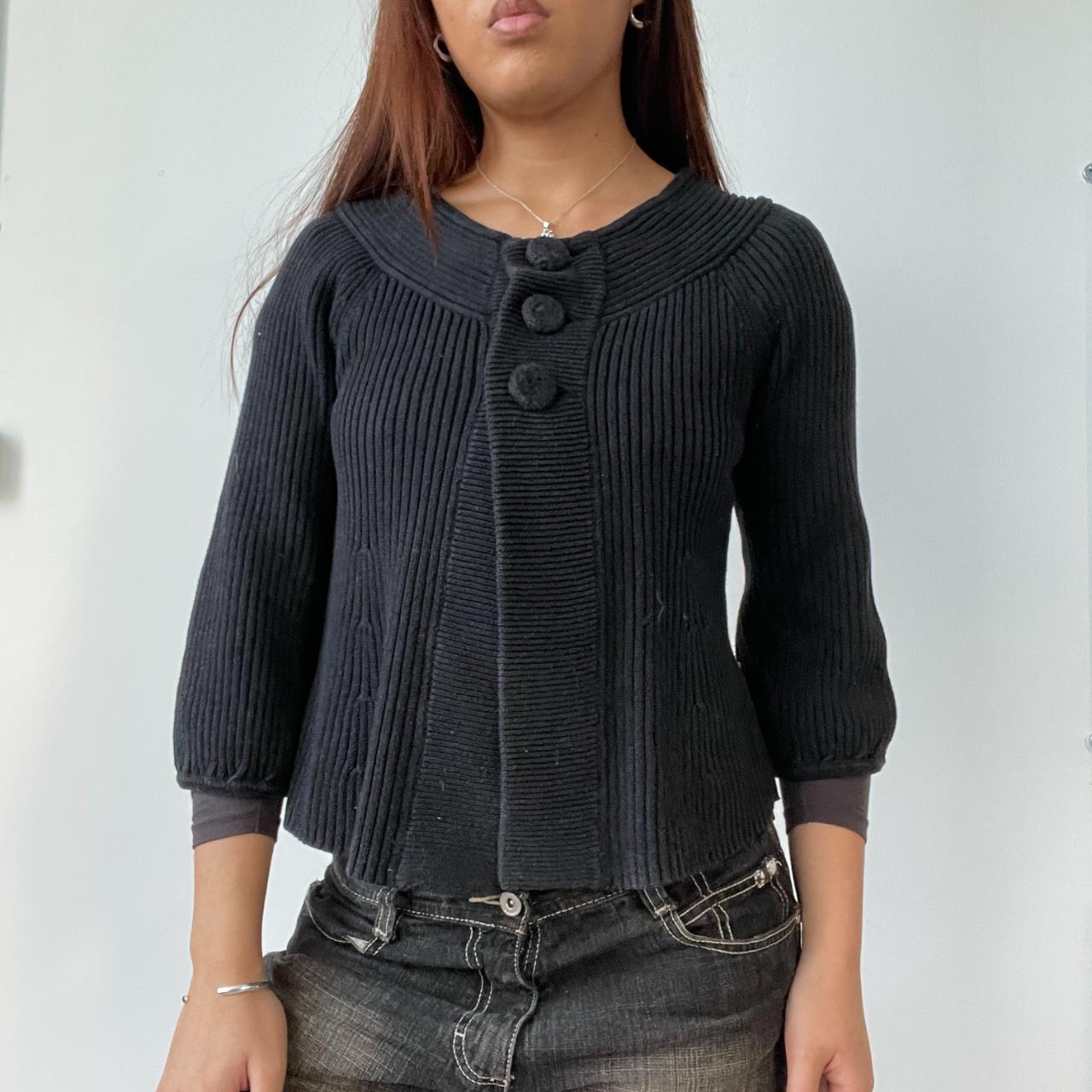 Black Knit Peacoat Cardigan