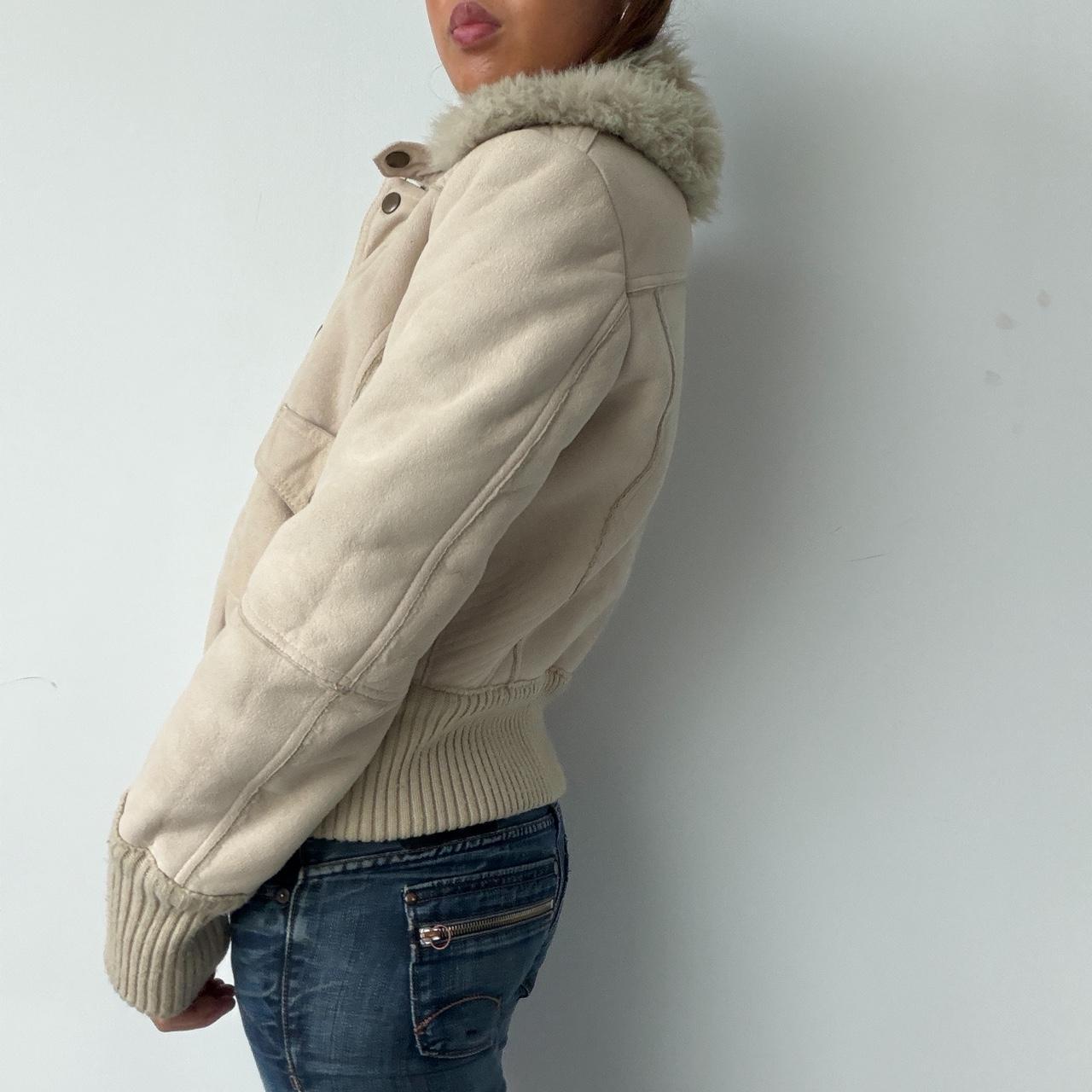Vintage Beige Suede Zip Up