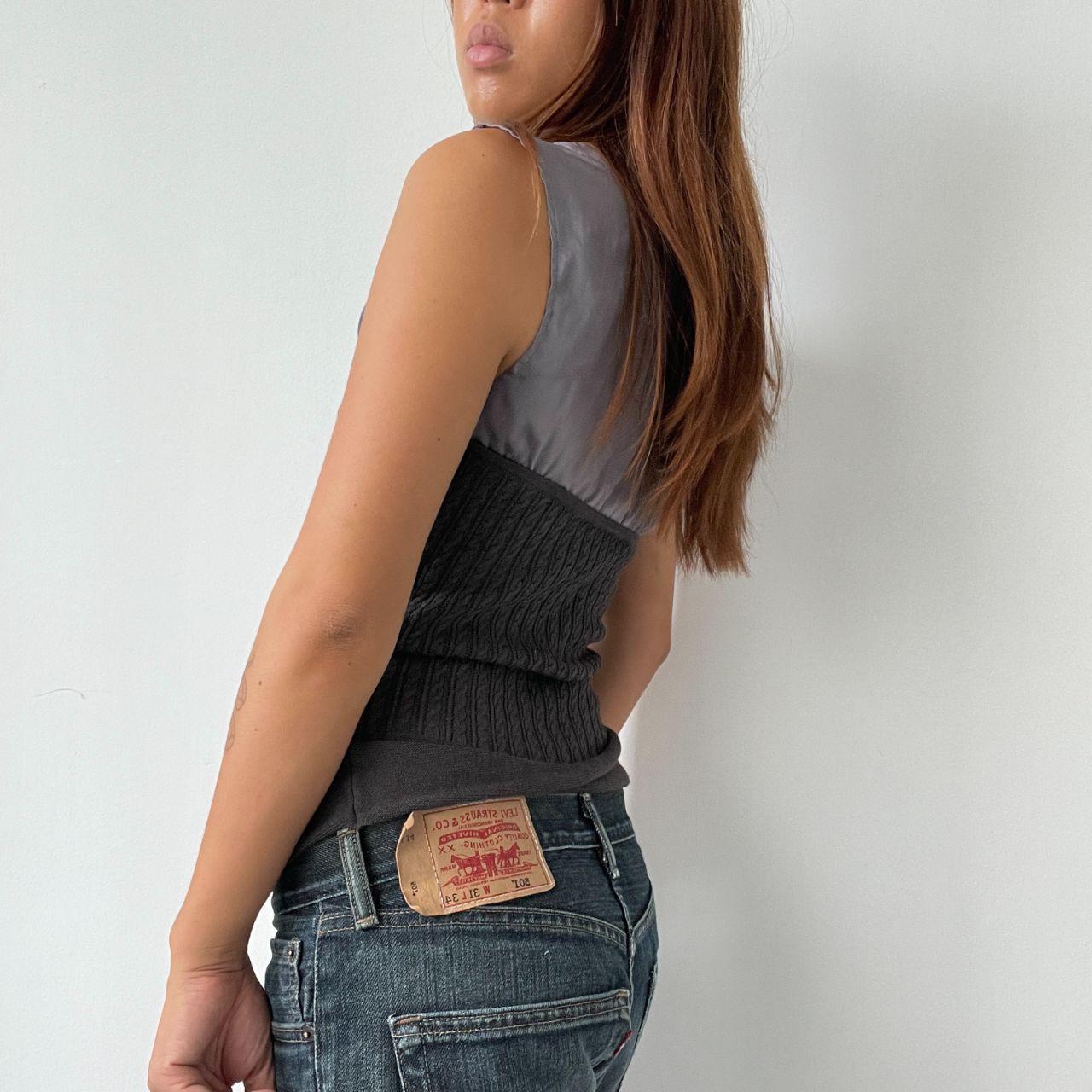 Vintage Grey Cable Knit Top