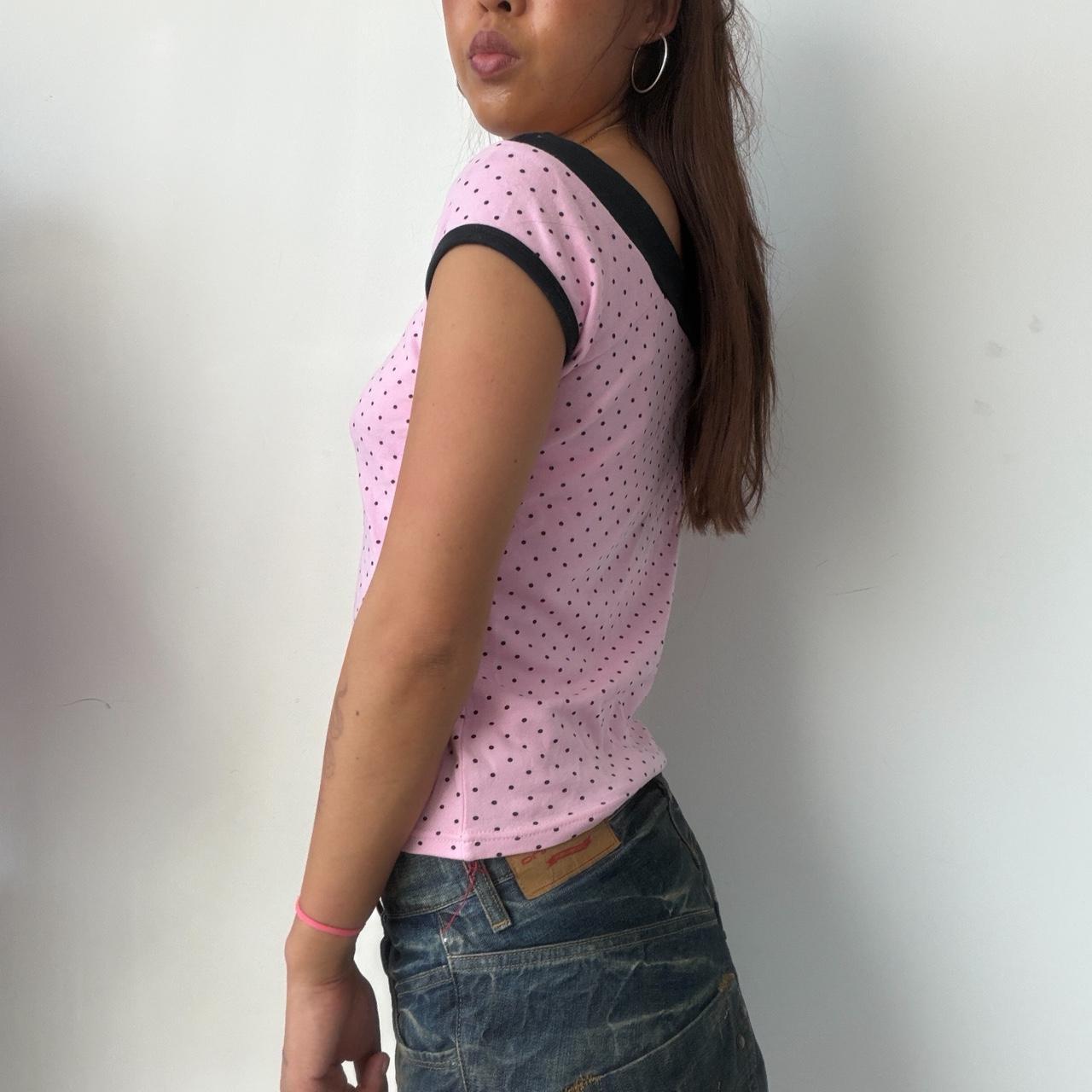 Vintage Pink Polka Dot Top