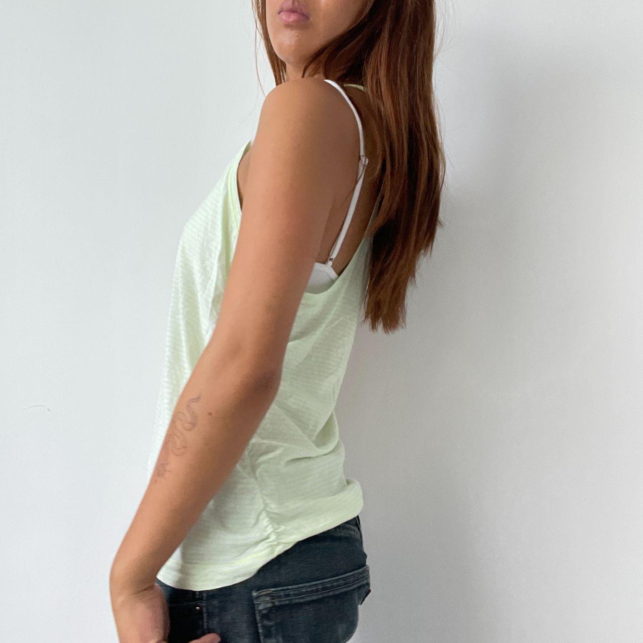Vintage Neon Green Stripe Top