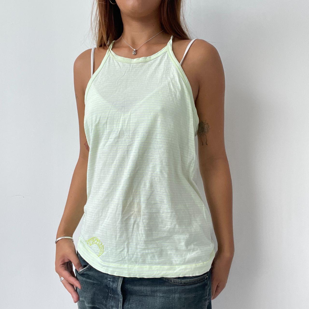 Vintage Neon Green Stripe Top
