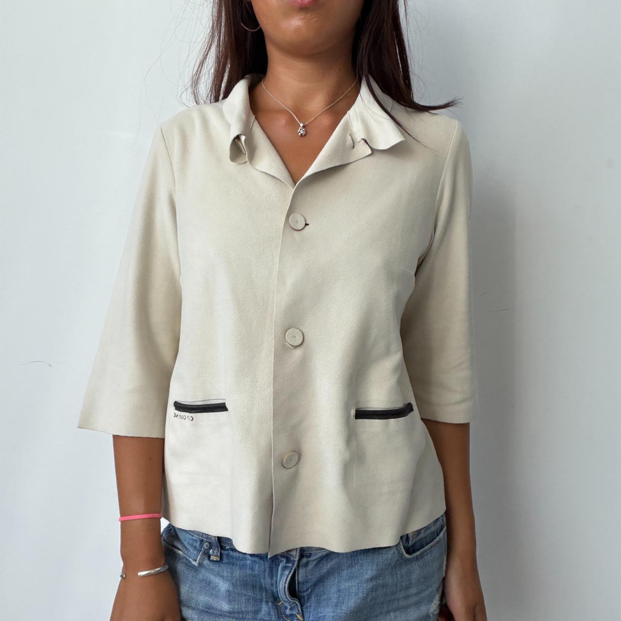 Vintage Cop Copine Suede White Blouse