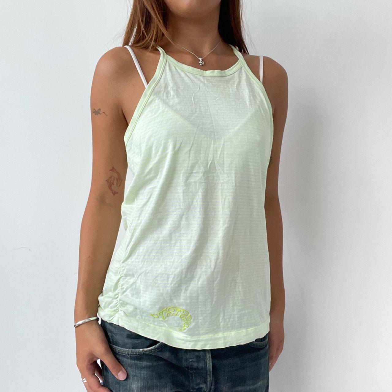 Vintage Neon Green Stripe Top