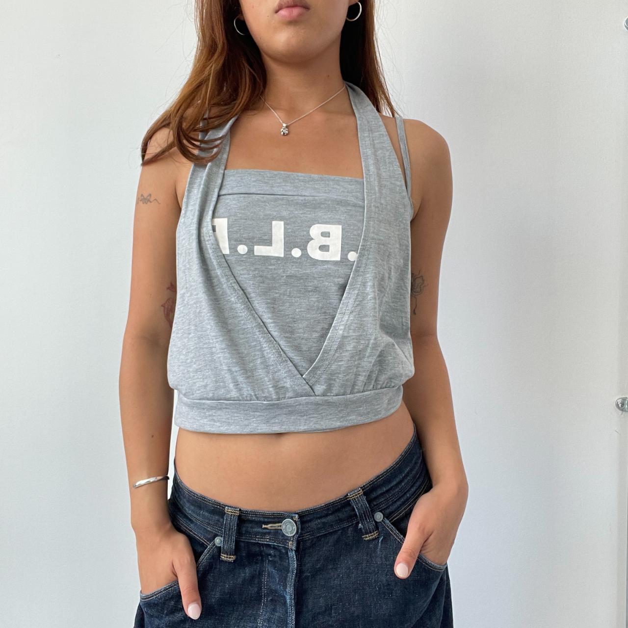 Grey Slogan Halter Top