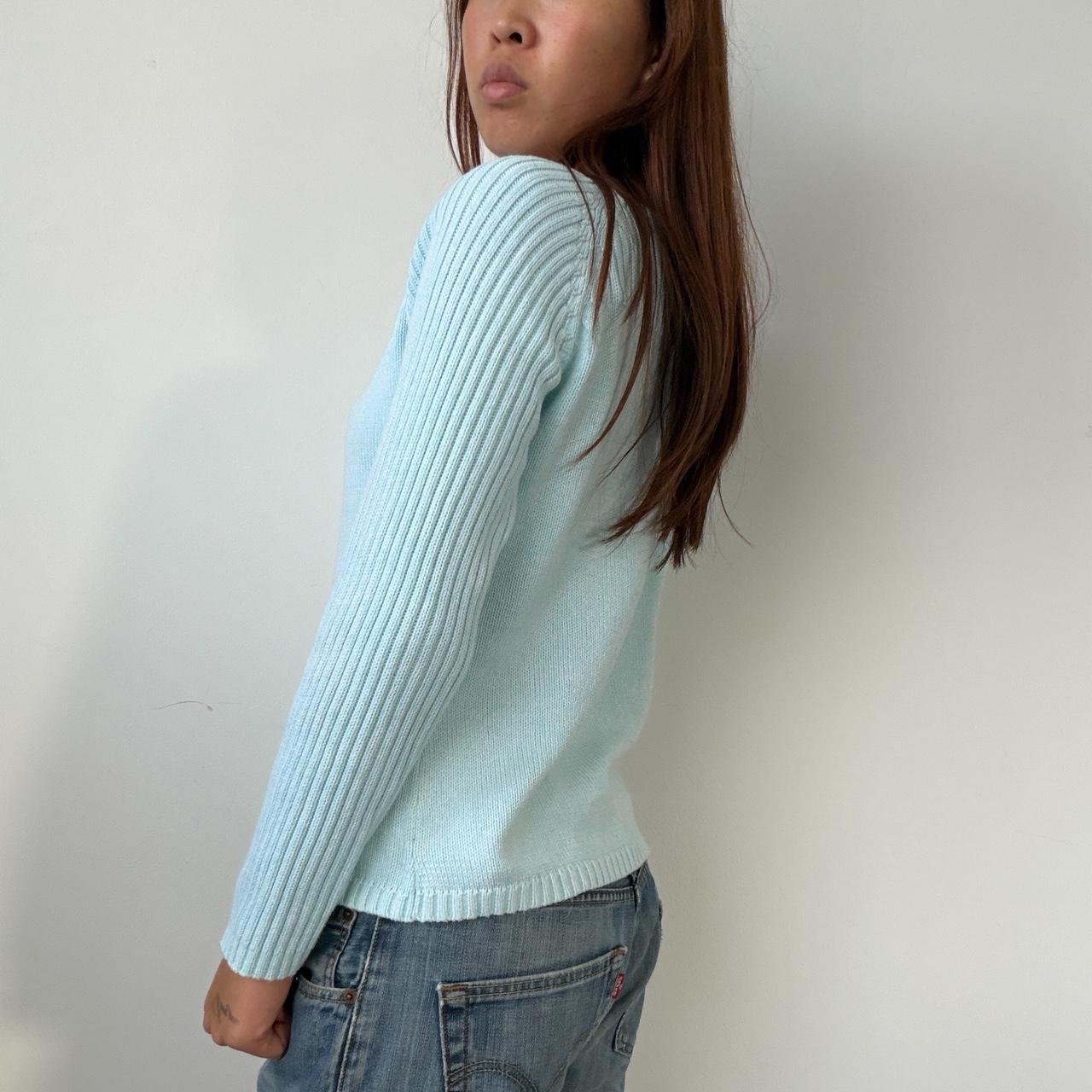 Vintage Turquoise Knit Bardot Sweater