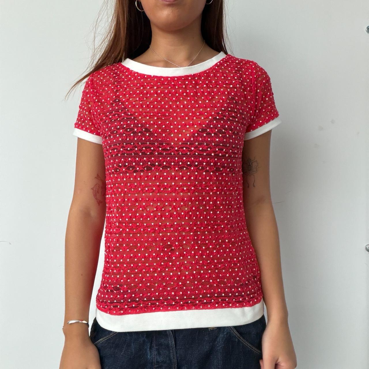 Vintage Red Polka Dot Top