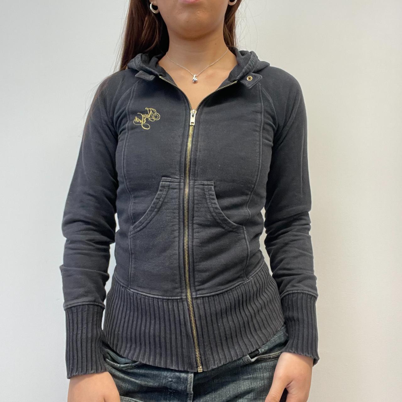 Black Washed Ribbed Hoodie