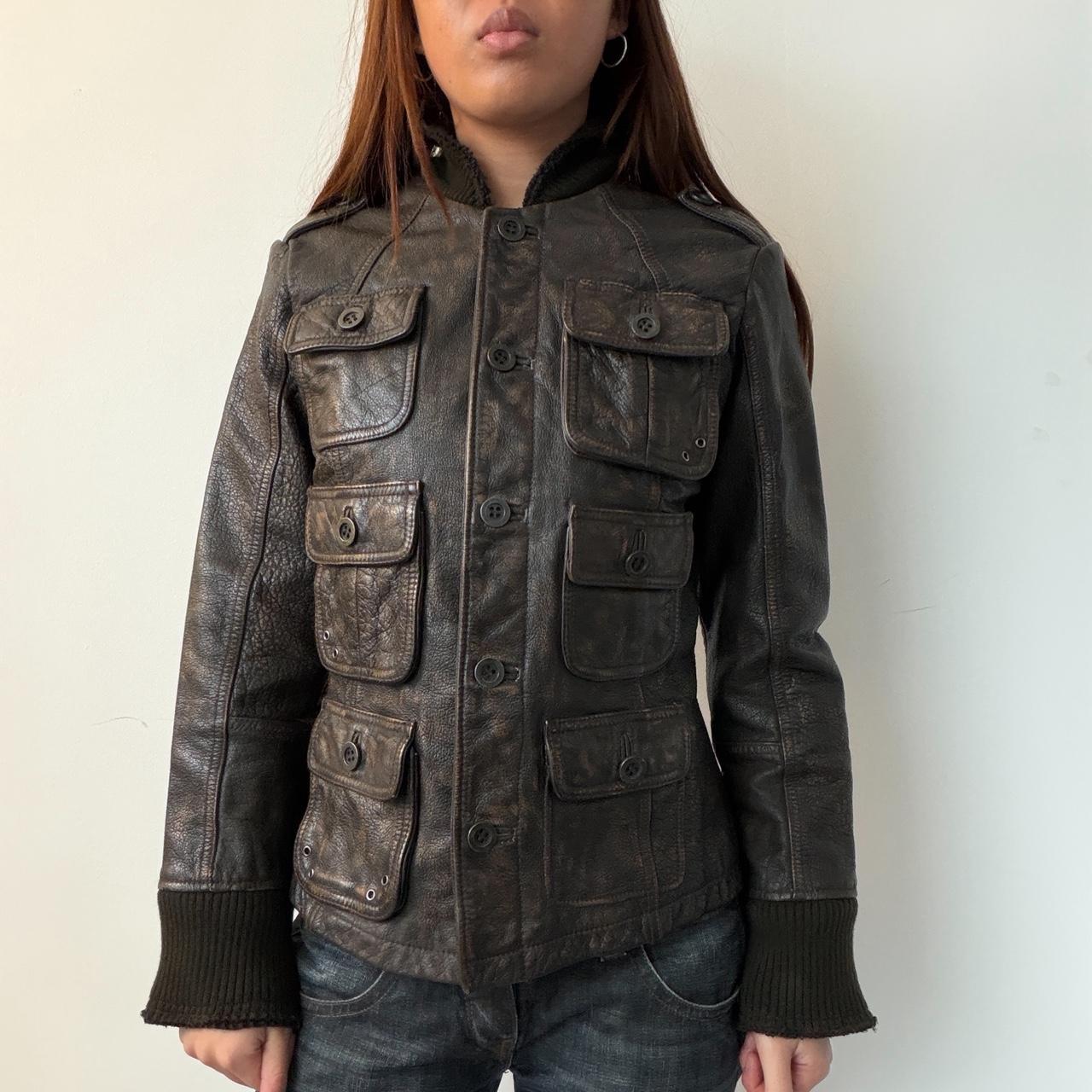 Vintage Brown Leather Coat