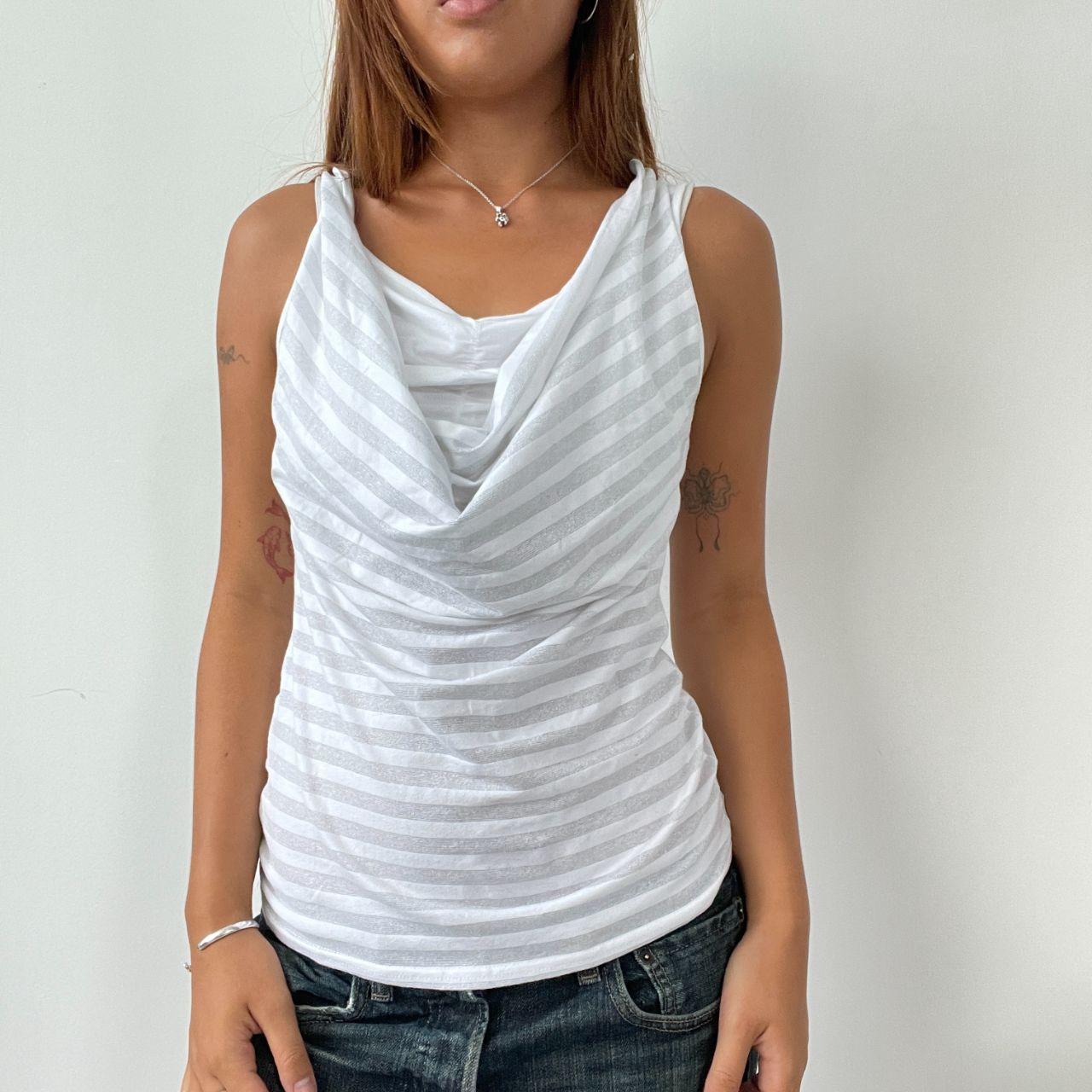 Vintage Stripe Cowl Neck Top