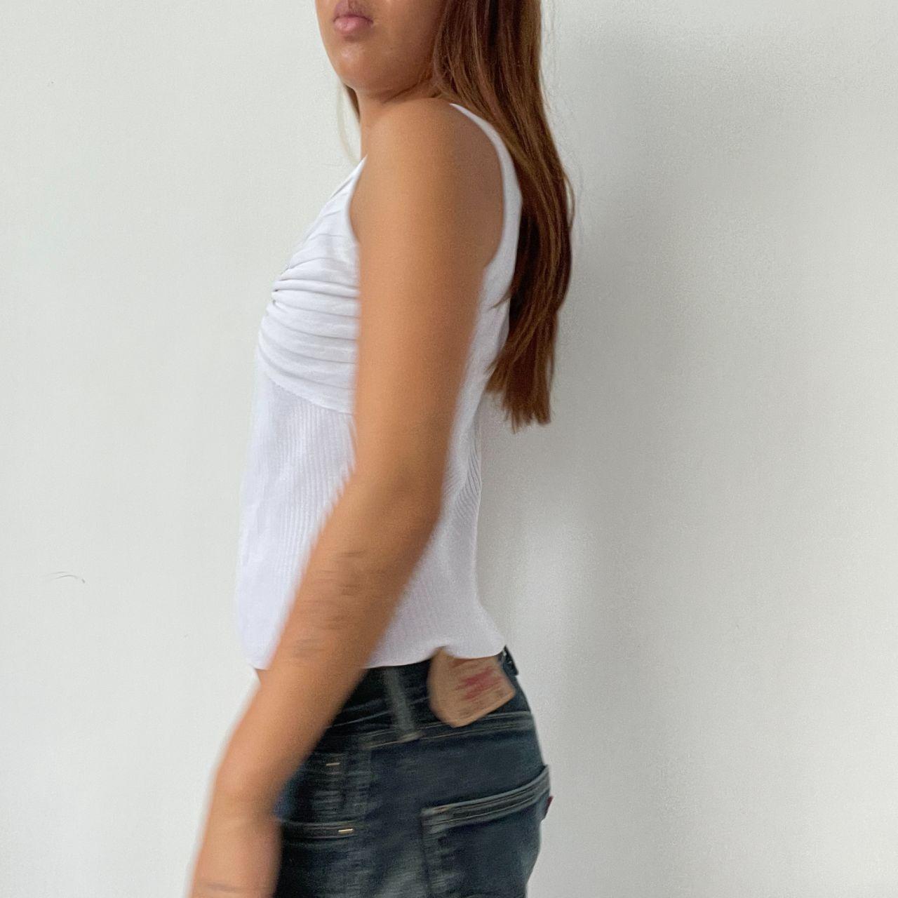 Vintage White Ribbed Top