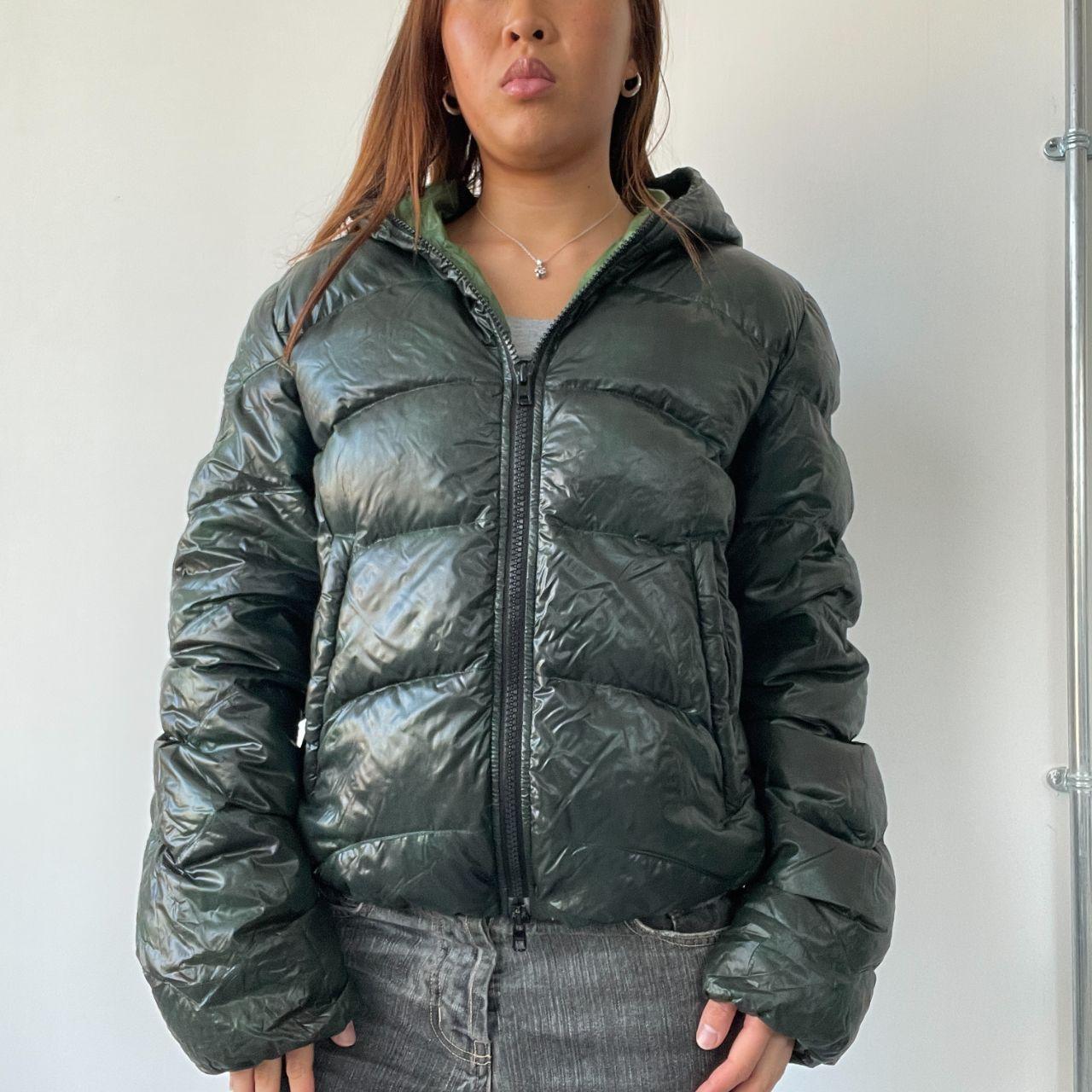 Green Shiny Puffer Jacket