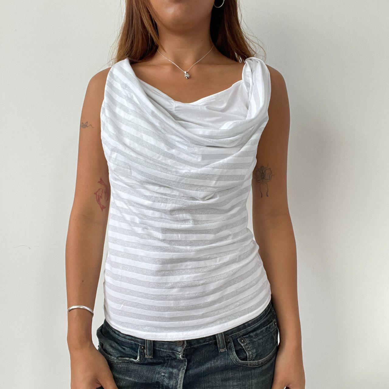 Vintage Stripe Cowl Neck Top