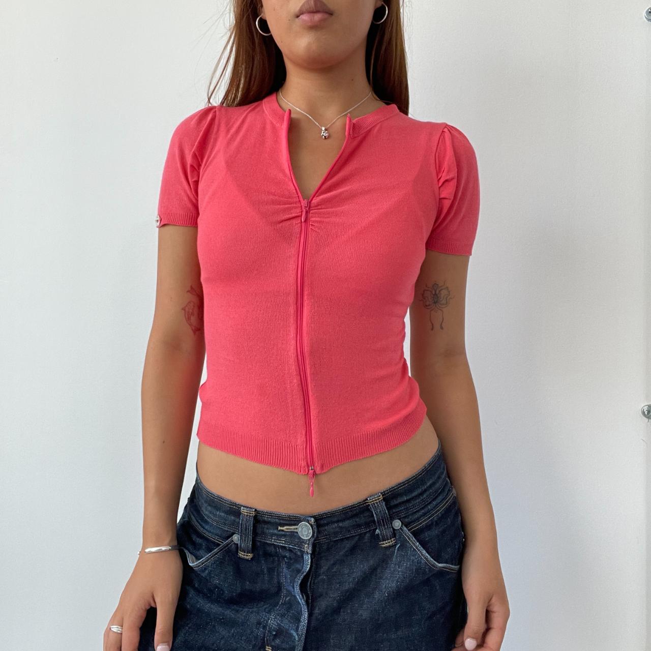 Hot Pink Zip Up Top