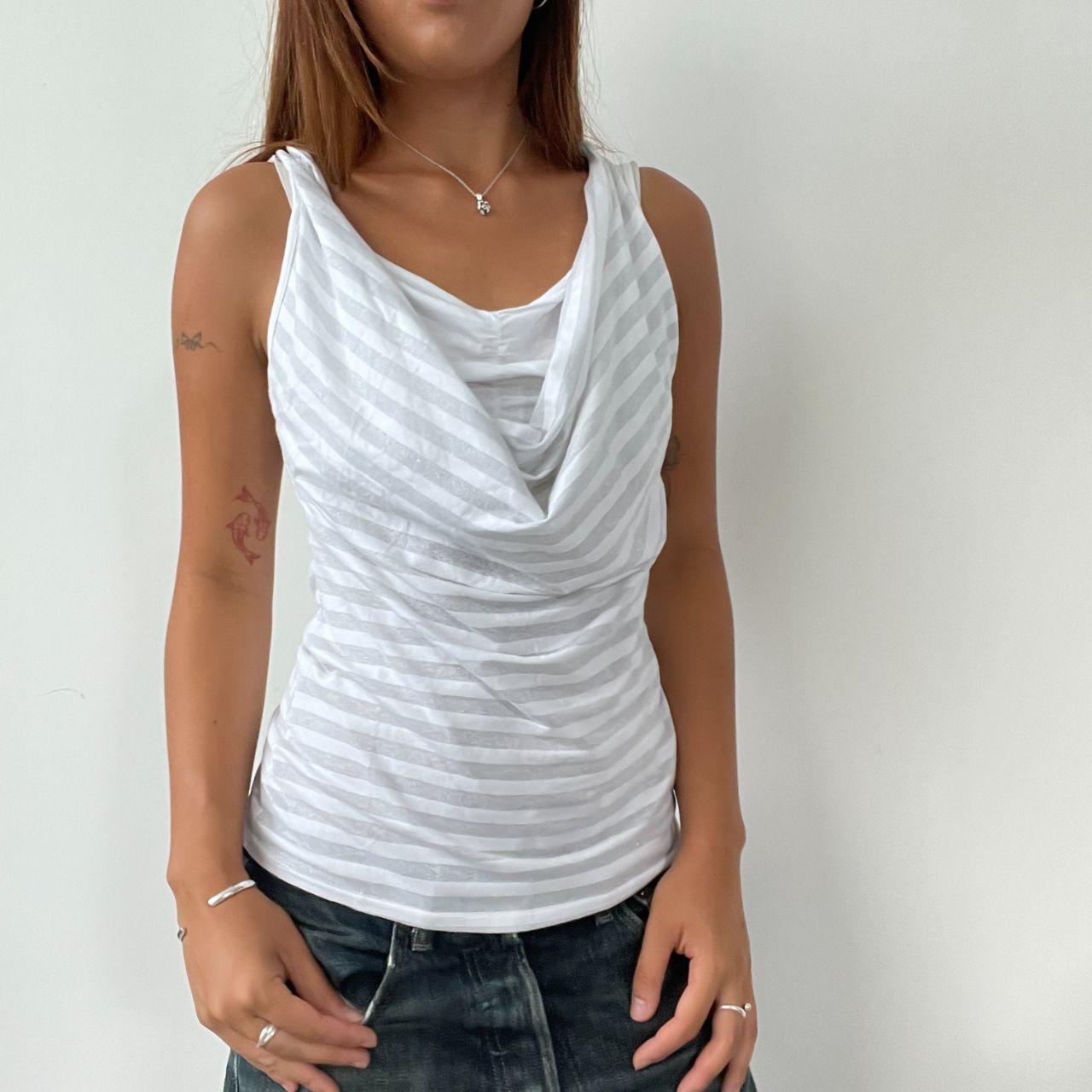 Vintage Stripe Cowl Neck Top