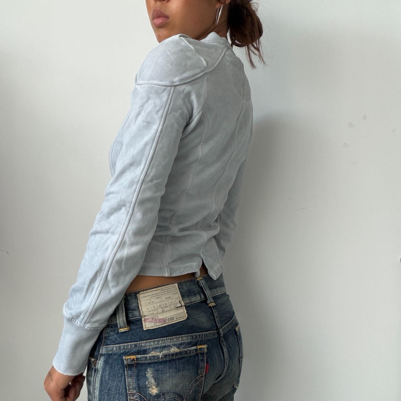 Vintage Baby Blue Military Zip Up