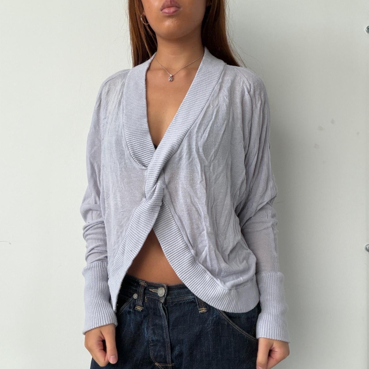 Vintage Blue Gathered Knit Top