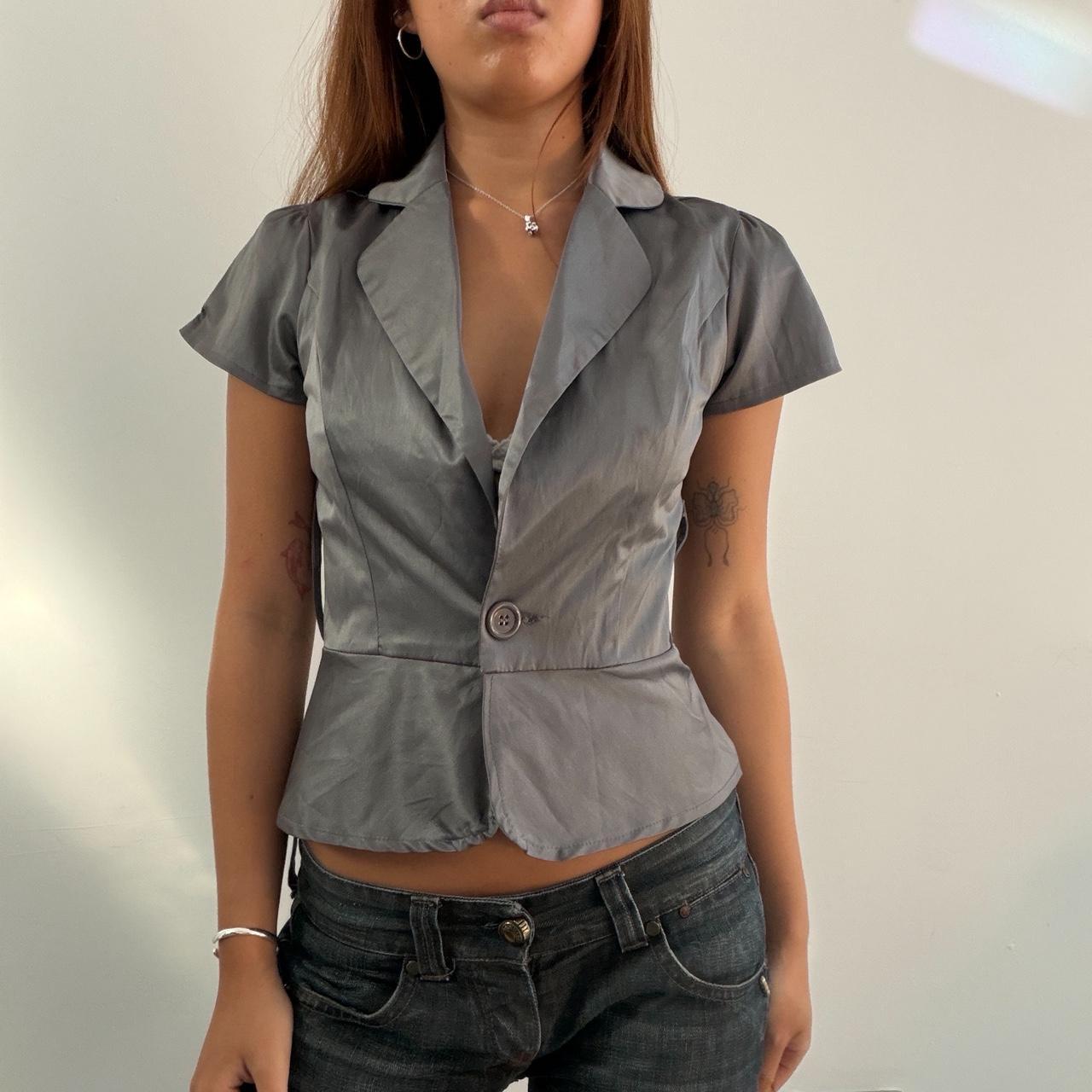 Vintage Grey Satin Top