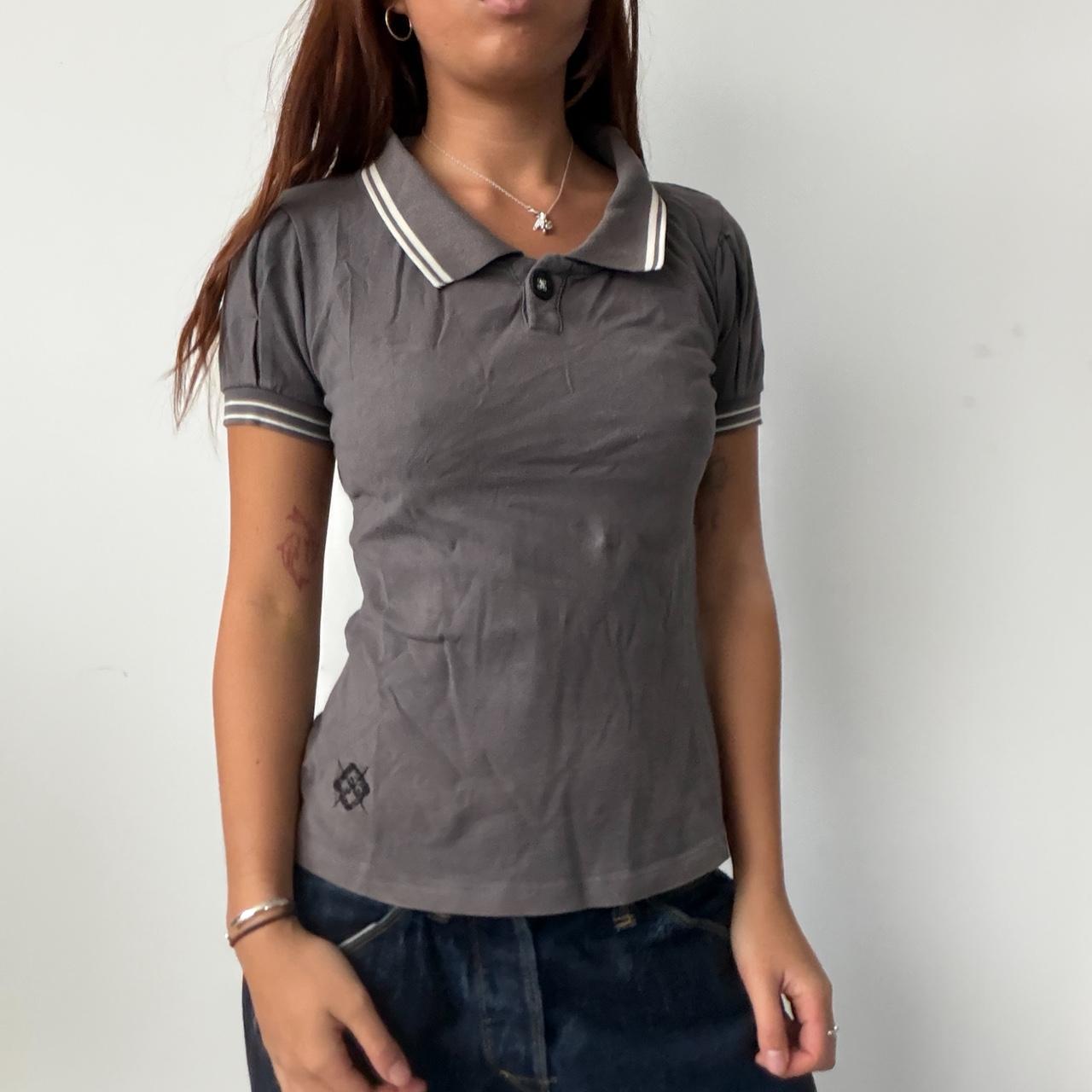 Vintage Grey Polo Top