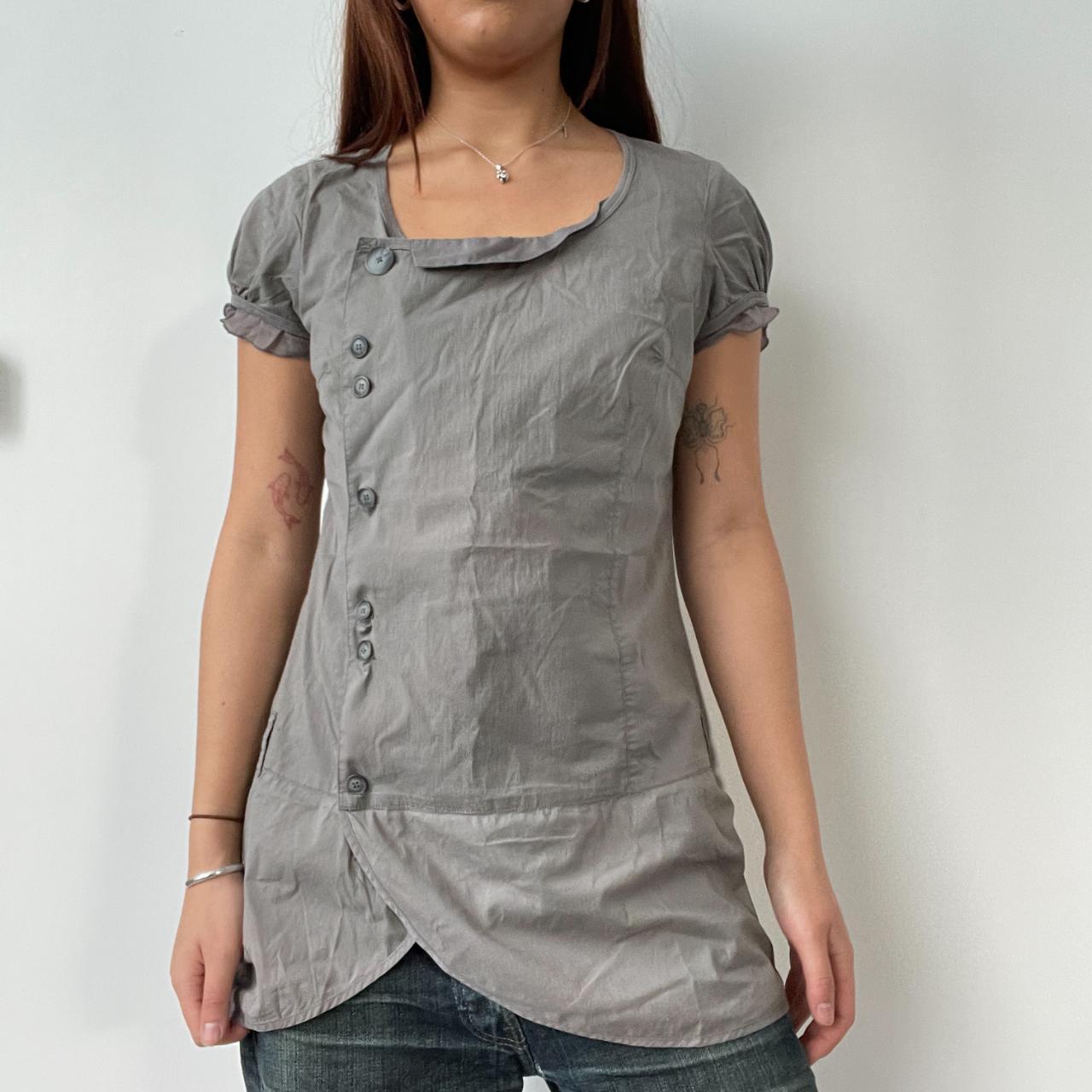 Brown Cop Copine Asymmetric Dress Top