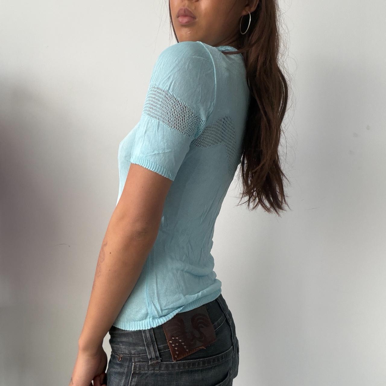 Vintage Blue Cop Copine Sheer Top
