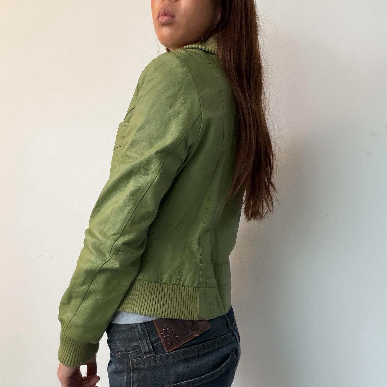 Vintage Green Leather Jacket