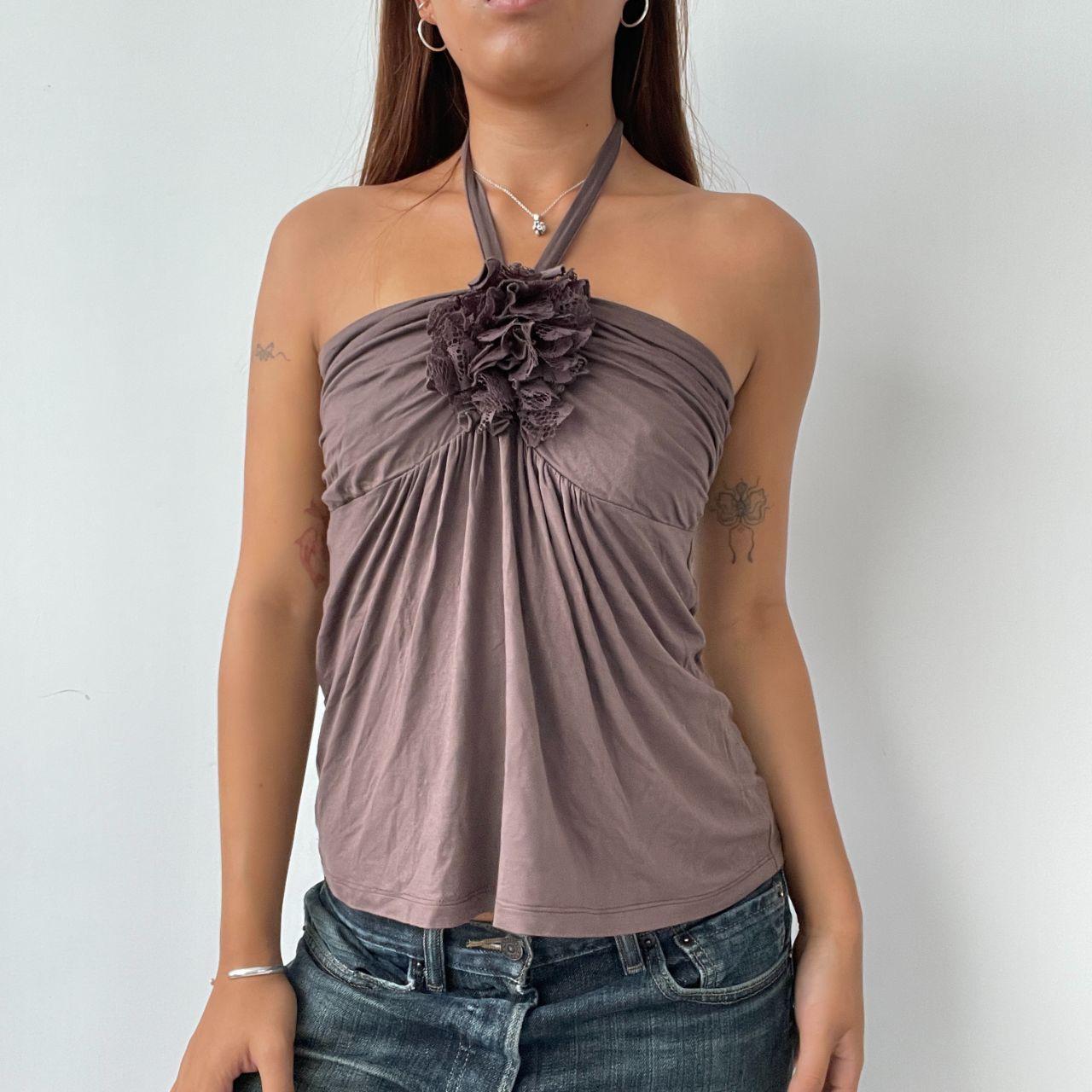 Vintage Brown Halter Neck Top
