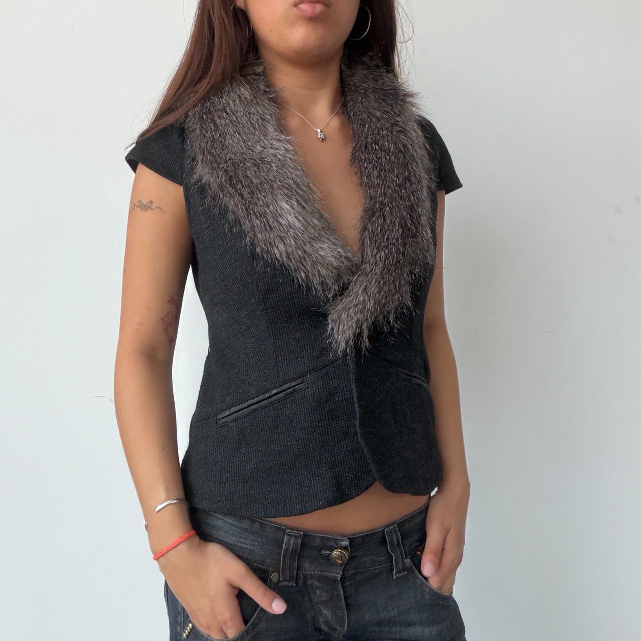 Vintage Faux Fur Trim Blazer