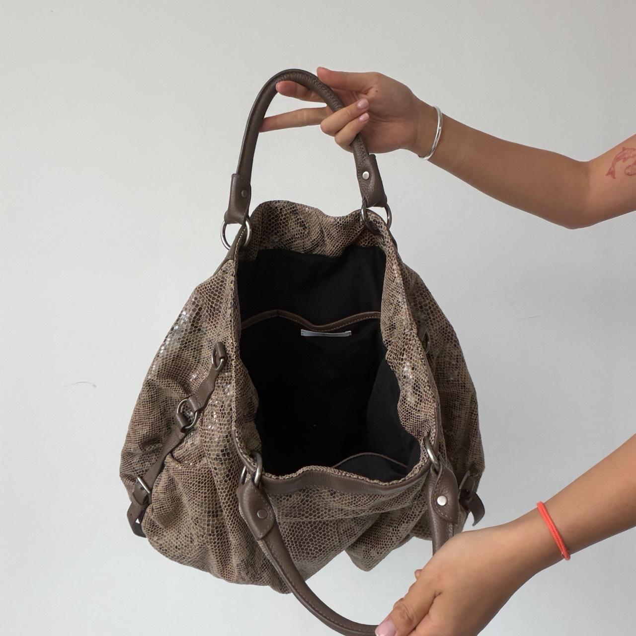 Vintage Brown Snake Skin Shoulder Bag